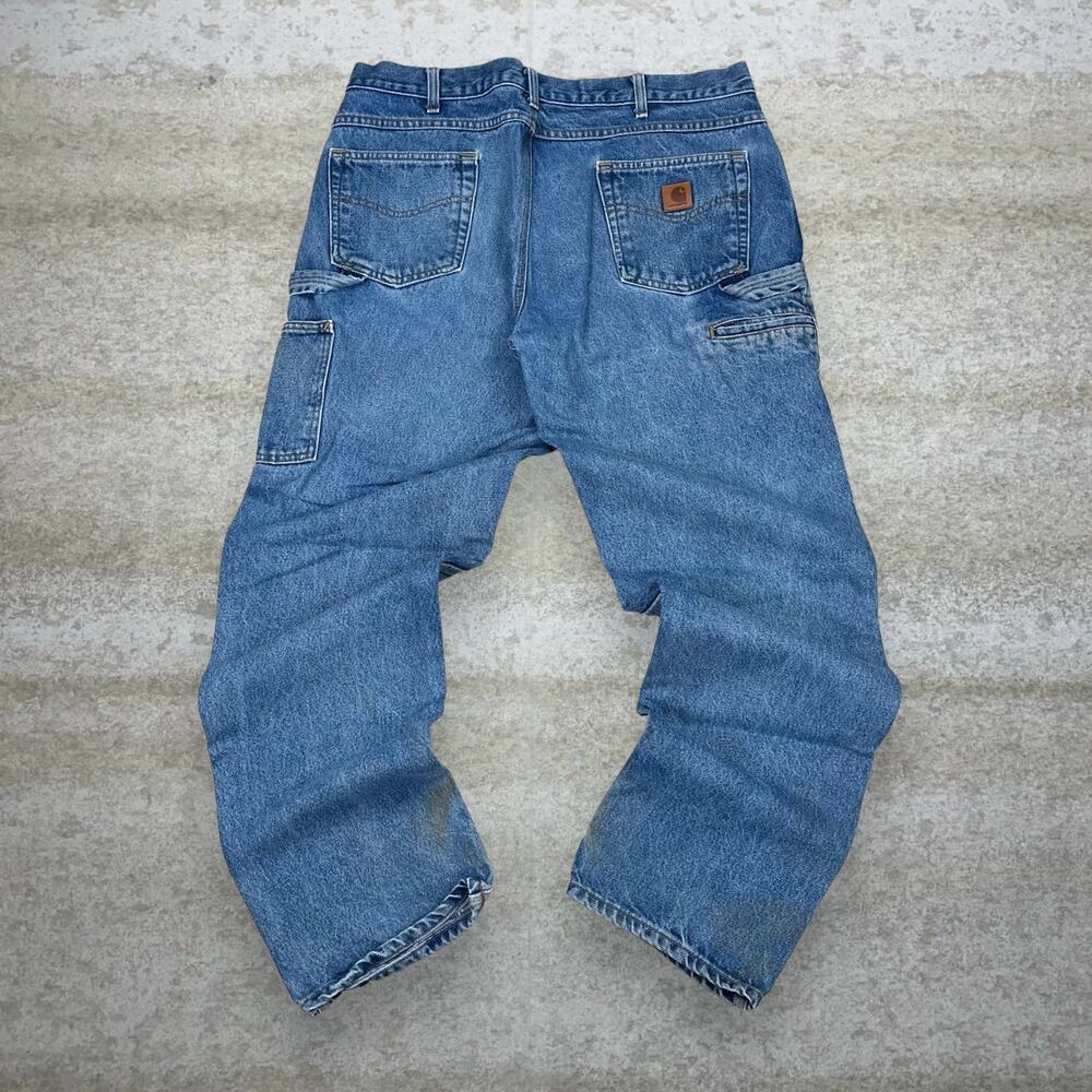Vintage Y2K Carhartt Carpenter Jeans 38x34 Baggy Wide Leg Medium Wash Denim